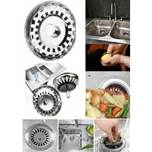 Biterse Çöpmak Paslanmaz Çelik Sifon Süzgeci 8 cm Lavabo Evye Süzgeci Lavabo Gider Süzgeci