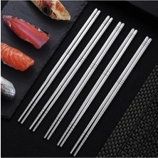 Hediye Ofisi Kore Yemek Çubuğu Paslanmaz Metal Chopstick 10 Çift (20 Adet)