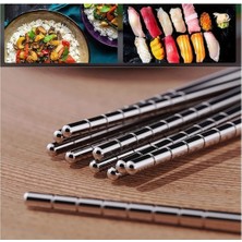 Hediye Ofisi Kore Yemek Çubuğu Paslanmaz Metal Chopstick 10 Çift (20 Adet)