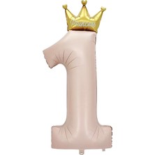Prens 1 Rakam Pembe Folyo Balon 115 cm