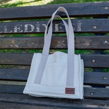 Miaju Askılı Kanvas Mini Tote Çanta, Yüksek Kalite Pamuk Kanvas Omuz Çantası, Günlük Mini Çanta