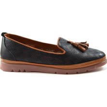 Beety 14151  Soft Deri Siyah Ortopedik Kadın Babet Ayakkabı