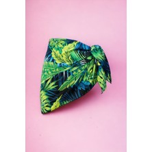 Pistore Tropikal Desenli Kısa Pareo Saten Iç Göstermez Kadın Plaj Elbisesi Yeni Sezon