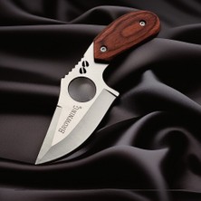 John Connely Browning Ahşap Kabze Mini Satır  ( Yüzme ) Bıçak - Kılıflı