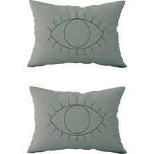 Evdek Çift Taraflı Dikdörtgen Kırlent Kılıf 2'li DS55