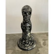 Turansoy Craft Skull Kafatası Görmedim Duymadım Bilmiyorum Dekoratif Obje Büyük Boy