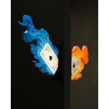 Turansoy Craft Sihirbazlar Çetesi Alevli As Iskambil Kartı Dekoratif Obje Masaüstü Dekoratif Obje