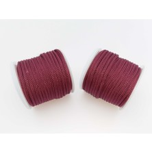 Seçilir Bordo Renkte 3 mm Polyester Makrome , Ayakkabı Bağı, Bileklik Ipi (50 Mt)