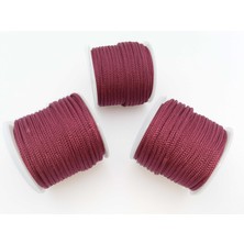 Seçilir Bordo Renkte 3 mm Polyester Makrome , Ayakkabı Bağı, Bileklik Ipi (50 Mt)