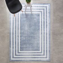 Kaşmir Halı Sare By Frame Gray Yıkanabilir Kaymaz Taban 100X200 cm Salon Mutfak Halısı Yolluk Kilim
