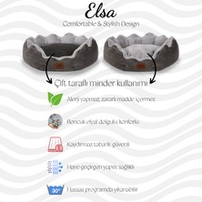 Elsa, Çift Taraflı Minderli, Ultra Yumuşak, Kaydırmaz Tabanlı, Yıkanabilir, Kedi ve Köpek Yatağı