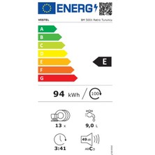Vestel BM 5001 5  Programlı E Sınıfı Retro Turuncu Bulaşık Makinesi