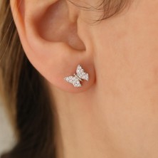 Nox Jewelry 925 Ayar Gümüş Kelebek Küpe