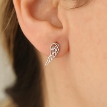 Nox Jewelry 925 Ayar Gümüş Melek Kanadı Çivili Küpe – Minimal Anlamlı Şık Küpe - E00136