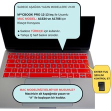 McStorey Laptop Macbook Pro Klavye Kılıf Türkçe Q Baskılı A1534 A1708 ile Uyumlu