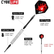 Chaoduo Shop 18G Tarzı Cyeelife Darts Yumuşak Uçlu 16GG Naylon Dart Tutucu Taşıma Çantası Aile Çubuğu ile Mil Uçuşları Eğlence Oyunları (Yurt Dışından)