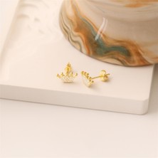 Nox Jewelry 925 Ayar Taşlı Taç Küpe