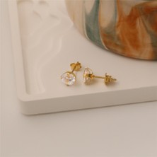 Nox Jewelry 925 Ayar Gümüş Yuvarlak Desenli Orta Boy Küpe