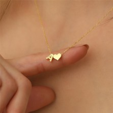 Nox Jewelry 925 Ayar Kişiye Özel Küçük Kalp Detaylı Harf Kolye
