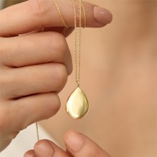 Nox Jewelry 925 Ayar Gümüş 3 Boyutlu Damla Kolye