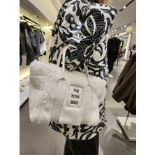 Mercan Store The Tote Bag Peluş Ayarlanabilir Askılı El ve Omuz Çantası