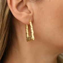Nox Jewelry 925 Ayar Gümüş Desenli Büyük Boy İtalyan Küpe