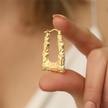 Nox Jewelry 925 Ayar Gümüş Desenli Büyük Boy İtalyan Küpe