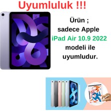 Coolacs Apple Ipad 10.9 2022 A2696-A2757 Uyumlu Köşe Dolgulu Tablet Kılıfı Ekran Koruycu Kalem Seti