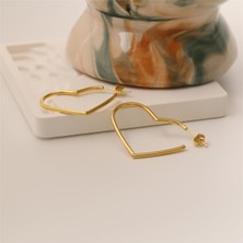 Nox Jewelry 925 Ayar Büyük Kalp Küpe