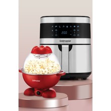 Goldmaster Avantajlı Ikili Set 7 Litre Inox Xxl Airfryer Sıcak Hava Fritöz Mısır Patlatma Pop Corn Makinesi