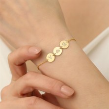Nox Jewelry 925 Ayar 3'lü Plakalı Harf Bileklik