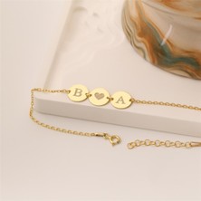 Nox Jewelry 925 Ayar 3'lü Plakalı Harf Bileklik