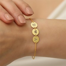 Nox Jewelry 925 Ayar 3'lü Plakalı Harf Bileklik