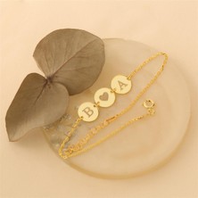 Nox Jewelry 925 Ayar 3'lü Plakalı Harf Bileklik