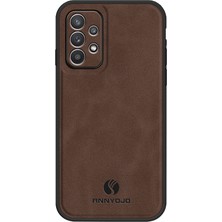 Seashell Digital Samsung Galaxy A32 4g (Ab Versiyonu) Pu Deri+Pc+Tpu Telefon Kapağı Manyetik Araba Mount Mobil Case-Coffee Için Annyojo (Yurt Dışından)