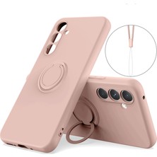 Seashell Digital Samsung Galaxy A54 5g Yüzük Kickstand Telefon Kılıfı Sıvı Silikon Kapak Bilek Halat-Pembe (Yurt Dışından)