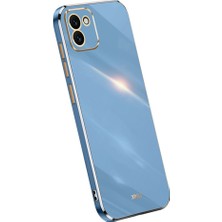 Seashell Digital Samsung Galaxy A03 (164.2 x 75.9 x 9.1mm) Için Xinli Telefon Kılıfı, Elektrokaplama Altın Kenar Tpu Koruyucu Arka Kapak Mavisi (Yurt Dışından)