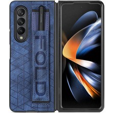 Seashell Digital Samsung Galaxy Z Fold5 5g Için Teleskopik Bileklik Telefon Kapağı, Pu Deri+Pe Yuvası Mavisi ile Telefon Kılıfı (Yurt Dışından)