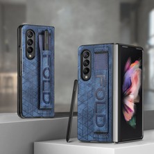 Seashell Digital Samsung Galaxy Z Fold5 5g Için Teleskopik Bileklik Telefon Kapağı, Pu Deri+Pe Yuvası Mavisi ile Telefon Kılıfı (Yurt Dışından)