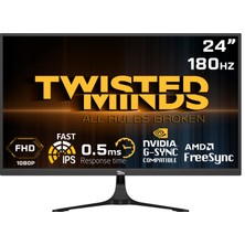 Twısted Mınds 23,8" TM24FHD180IPS Fhd 180HZ 0,5ms HDMI Dp HDR10 Fast IPS Çerçevesiz Gamıng Monitör