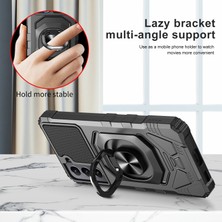 Seashell Digital Pc+ Tpu Hibrid Telefon Kapağı Samsung Galaxy S21+ 5g Için Kickstand, Anti-Fall Hava Yastıkları Koruma Telefon Kılıfı Yerleşik Manyetik Tutucu Metal Sac-Black (Yurt Dışından)