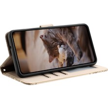 Seashell Digital Samsung Galaxy A24 Için 4g Baskılı Duvar Kedileri Telefon Kılıfı Anti-Çizgi Stand Cüzdan Pu Deri Telefon Kapağı Strap-Apricot ile (Yurt Dışından)