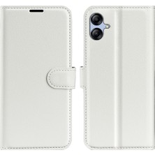 Seashell Digital Samsung Galaxy A04E 4G/F04 4G/M04 4g, Litchi Doku Pu Deri Anti-Sracratch Telefon Flip Case-White (Yurt Dışından)