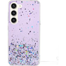 Seashell Digital Samsung Galaxy S23 Için+ Yıldızlı Sky Sparkle Epoxy Telefon Kılıfı Şok Geçirmez Tpu Koruyucu Arka Kapak Morası (Yurt Dışından)