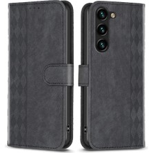 Seashell Digital   S23 Için Folio Flip Telefon Kapağı+ Baskı Deseni Stand Cüzdan Koruyucu Case Black (Yurt Dışından)