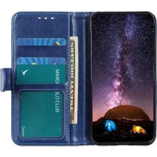 Seashell Digital Samsung Galaxy A24 4g Için Düşme Önleyici Telefon Kasası, Flip Pu Deri Çılgın At Doku Cüzdanı Standı Telefon Kapak-Mavisi (Yurt Dışından)