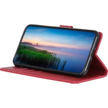 Seashell Digital Samsung Galaxy M54 5G/F54 5g Için Telefon Cüzdan Kılıfı, Cowhide Doku Pu Deri+Tpu Stand Kapak-Kırmızı (Yurt Dışından)