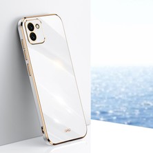 Seashell Digital Samsung Galaxy A03 (164.2 x 75.9 x 9.1mm) Için Xinli Telefon Kılıfı, Elektrokaplama Altın Kenar Tpu Koruyucu Arka Kapak-Beyaz (Yurt Dışından)