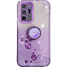 Seashell Digital Samsung Galaxy NOTE20 Için Kadem ULTRA/NOTE20 Ultra 5g Rhinestone Çiçek Ring Kickstand Cover Glitter Gradient Tpu Kasa-Mor (Yurt Dışından)