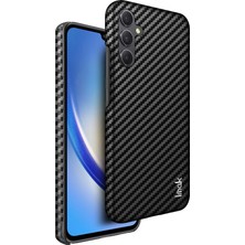 Seashell Digital Samsung Galaxy A34 Için 5g Telefon Kılıfı Pu Deri Kaplamalı Pc Karbon Fiber Doku Kapağı (Yurt Dışından)